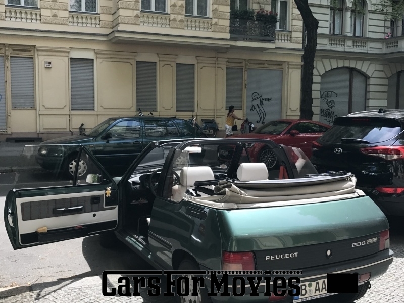 CarsForMovies | Peugeot 205 CJ Roland Garros  1991 Frankreich Grün Beige Zivilfahrzeug Cabrio Berlin 3485 